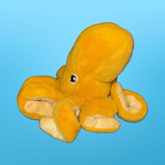 Mini Plush IKEA BLÅVINGAD Orange Soft Stuffed Octopus 4” - Picture 6 of 7
